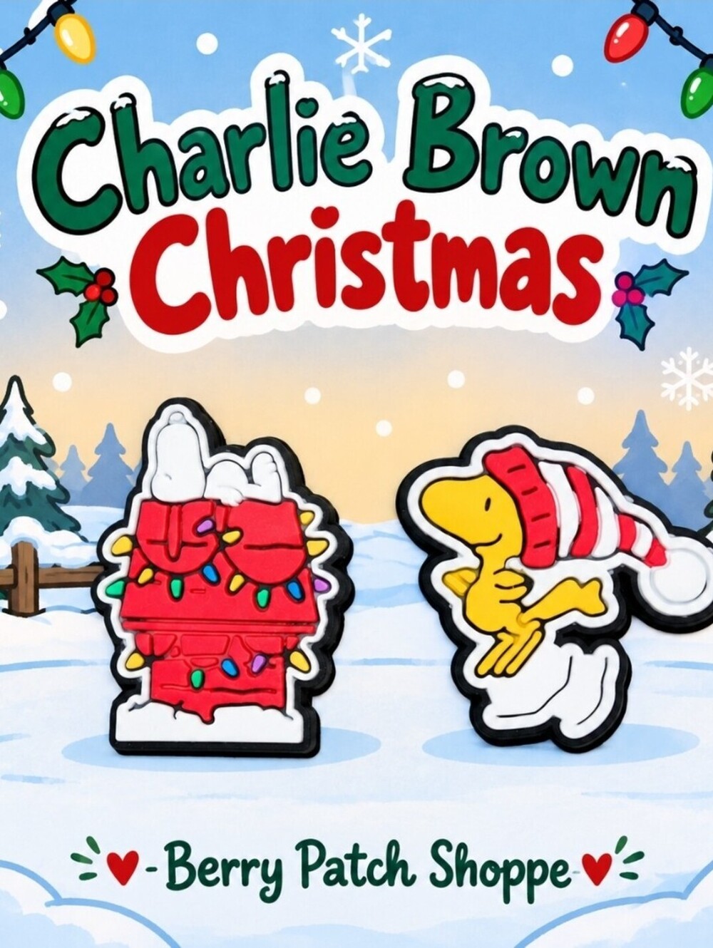 Peanuts A Charlie Brown Christmas Snoopy & Woodstock Shoe Bag Charms